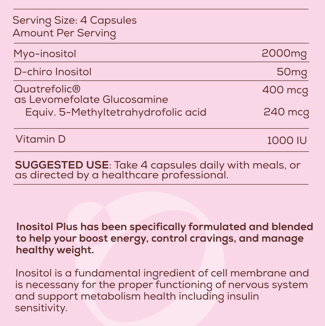 Nutritional facts of the Inositol Plus 3