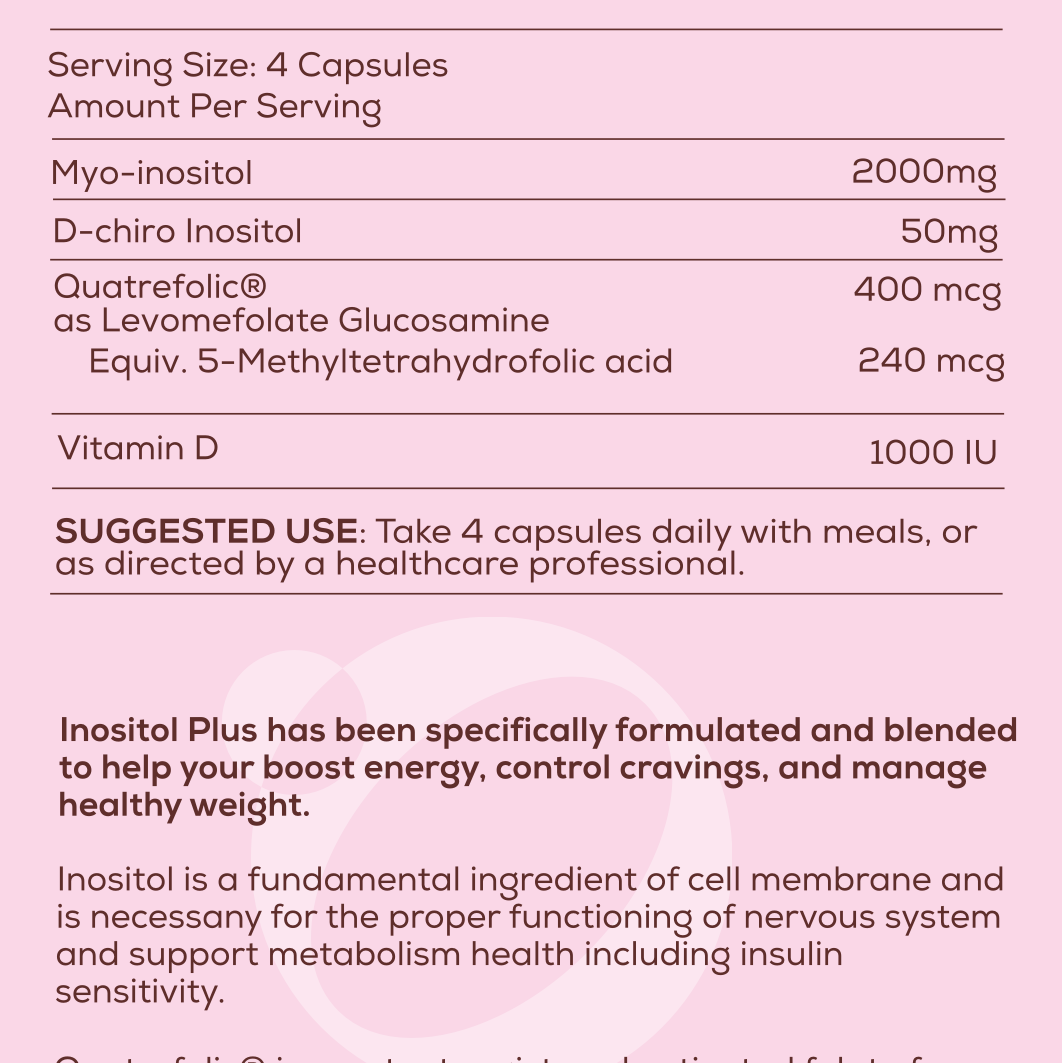 Nutritional facts of the Inositol Plus 3